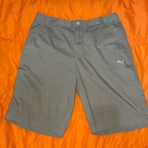 Puma Men's Khaki Athletic Shorts